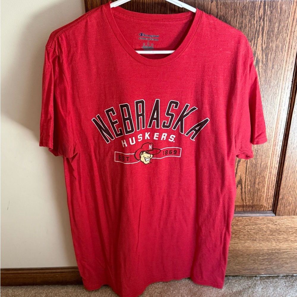 Champion Red Nebraska Huskers Men's Tee